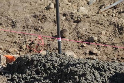 préparation de pose de bordures en granit