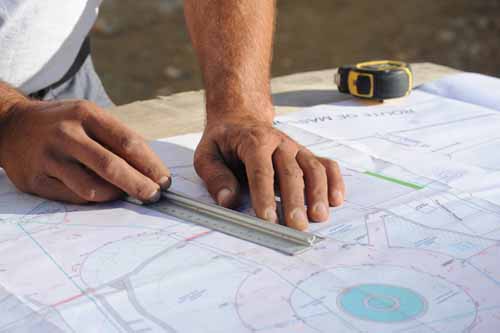 Plan d'implantation de pavage sur chantier